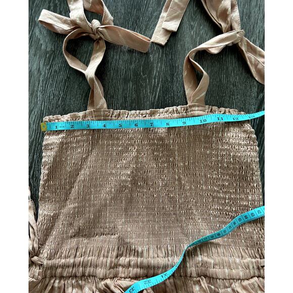 NWOT House of Harlow Corinne Shirred Mini Dress Size Small in Desert Rose Tiered - Picture 15 of 16